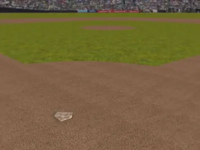 Baseball Field Bat and Ball 3D model