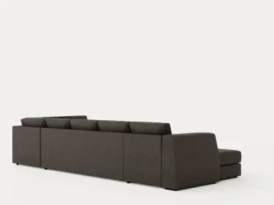 Optus U Sofa Large With Divan Left Dark Gray Low-poly 3D model