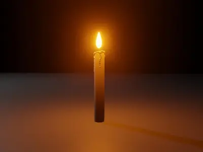 Melted Wax Candle - Vela de Cera Low-poly 3D model