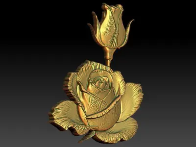 9 Rose CNC Relief Model 3D print model