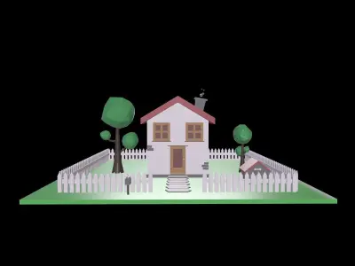 Sweet House  Low-poly 3D model