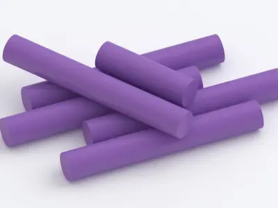 purple Chalk Sticks 3D model