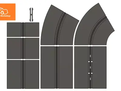 Single Lane Slot Car Track System Free 3D print model