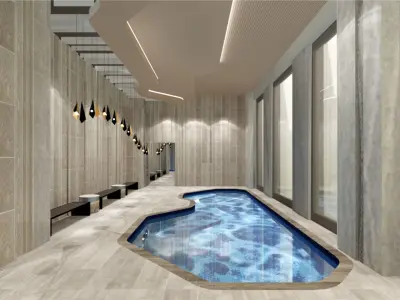 Luxury Hotel Interior Scenes-Swimmimg Pool 3D model 3D model