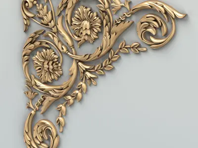 Carved decor corner 010 3D model