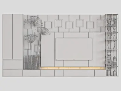 tv wall 27 3D model