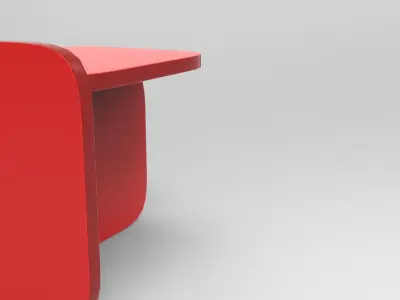 Squ Side Table Low-poly 3D model