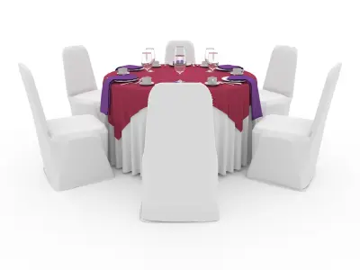 Banquet Table and Chair 29 3D model
