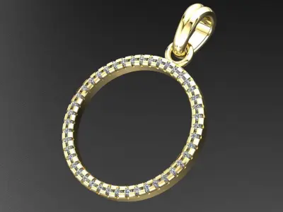 round diamond pendant 3D print model purchase