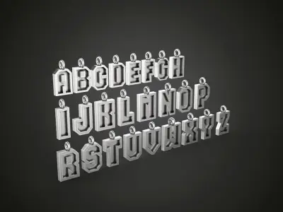 Alphabet pendants from A TO Z  3D print model