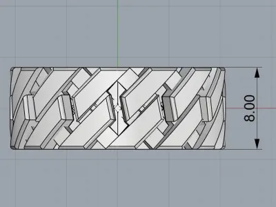 Cuban chain ring model 642 3D print model