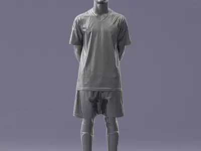 000319 Young Male Soccer Player Standing 1114 3D model