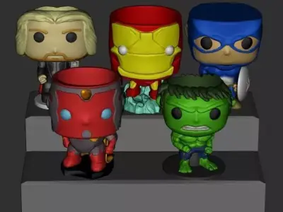 avengers vases and plants 3D model
