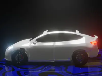Tesla model Y front of 3D model