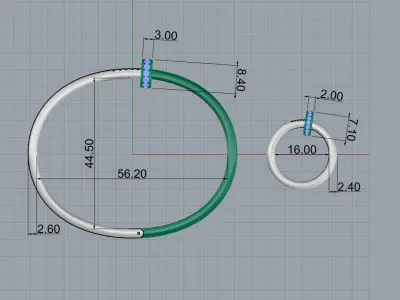 Nail Bracelet and Ring set 67469 3D print model