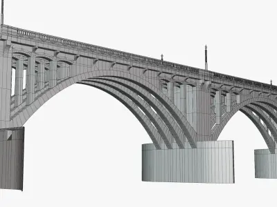 Bridge PBR textures 8K 3D model