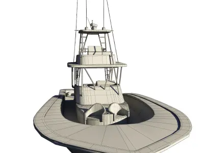 Jarrett Bay 46 - Game Asset Low-poly 3D model