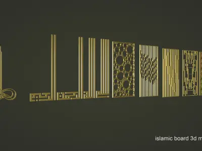 islamic board 3d model pack 3D model
