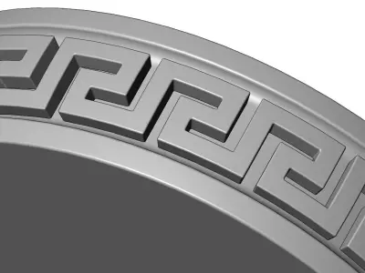 Vintage greek key pattern carved dish and bowl 3D print model