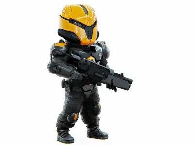 CYBER SOLDIER XC-500 Rigged for Unreal Engine - Unity - MIXAMO 3D model