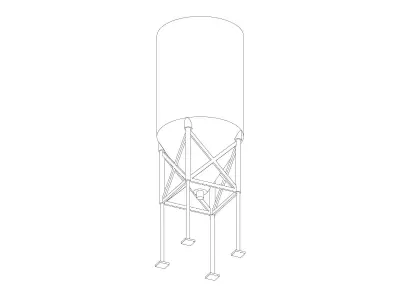 Cement Silo - Revit Family 3D model