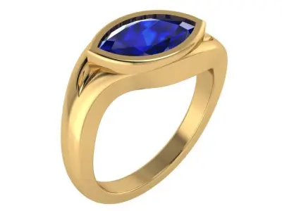Marquise Sapphire Solitaire Ring 0155 Free 3D print model
