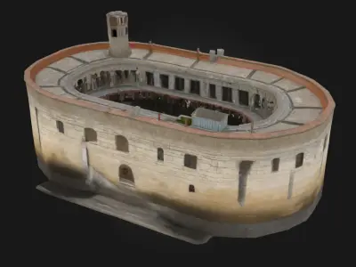Castle Keep  Central Stronghold Model for Medieval 3D model