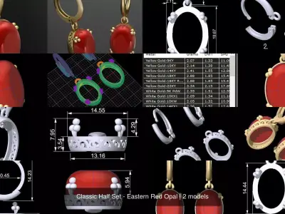 Classic Half Set - Eastern Red Opal 3D Model Pack