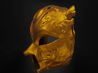 Pattern Women Prom Face Mask - Dark Embroidered Mask  3D print model