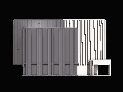 01 Office Building With Colored Panels 3D model