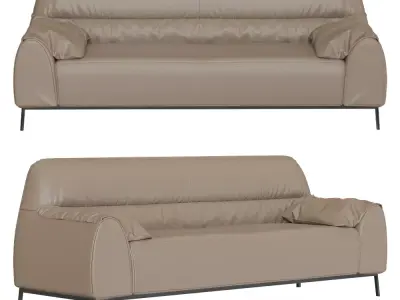 Y512-309 Contemporary Soft Leather Sofa  3D model