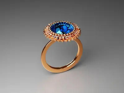 Diamond ring Free 3D print model 5