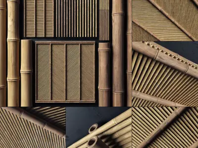 Ceiling bamboo angle n1 3D model