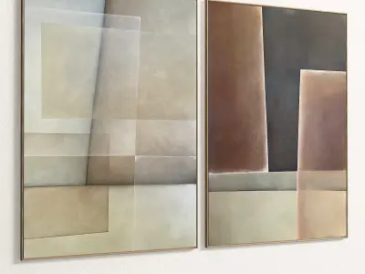 Plaster Two Photo Frame 326 Low-poly 3D model