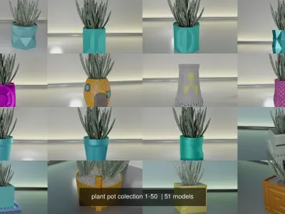 plant pot colection 1-50  3D Model Collection