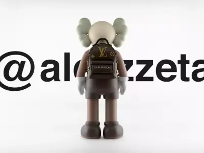 Kaws LV BackPack Louis Vuitton Textured Low-poly 3D model