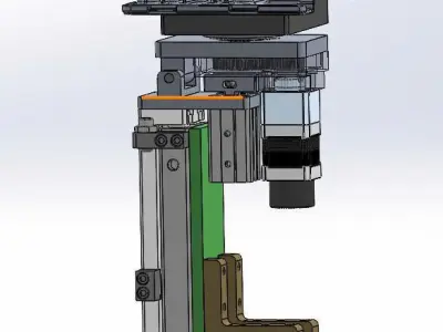 Tilting assembly with combined cylinder and rotation 3D model