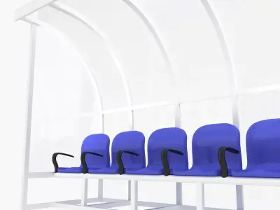 Substitutes Bench Low-poly 3D model