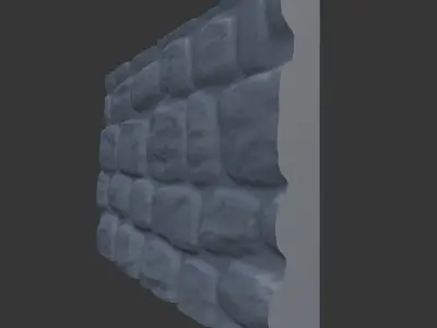 Water Damaged Stone Wall Prop 3D model