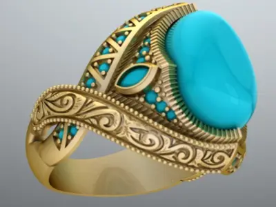 Luxury Chiseled Ring 3D print model