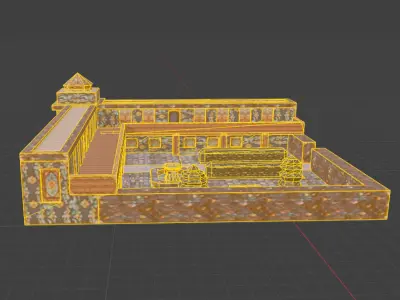 Fantasy Mansion with Garden and Courtyard Free low-poly 3D model