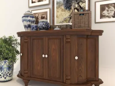 Classic European style Cabinet and Decoration 3D model
