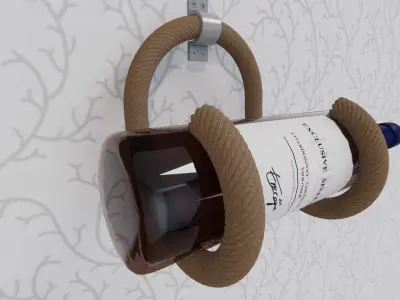 Wall-Mounted Rope Wine Holder 3D print model