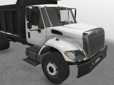 Dump Truck International 7400 2 Low-poly 3D model