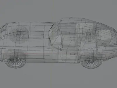 Jaguar E-Type Low-poly 3D model