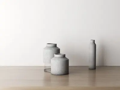 Concrete Vases 3D model