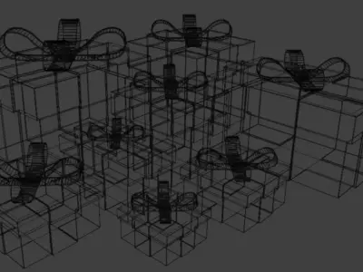 Christmas Gift Boxes Low-poly 3D model