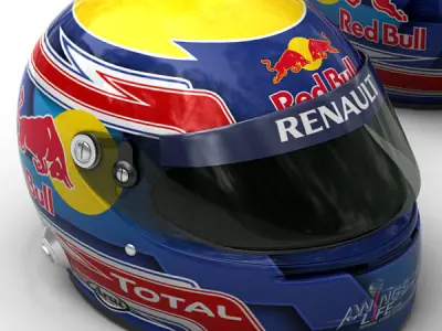 Helmet F1 2011 Mark Webber 3D model