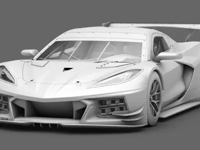 Chevrolet Corvette C8R GT3 GTLM Low-poly 3D model