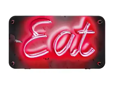 Retro Eat Neon Sign Low-poly 3D model